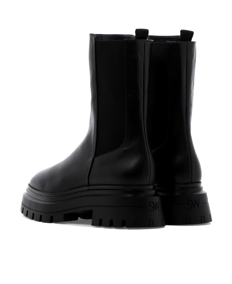 Stuart Weitzman Round-headed Ankle Boots In Black