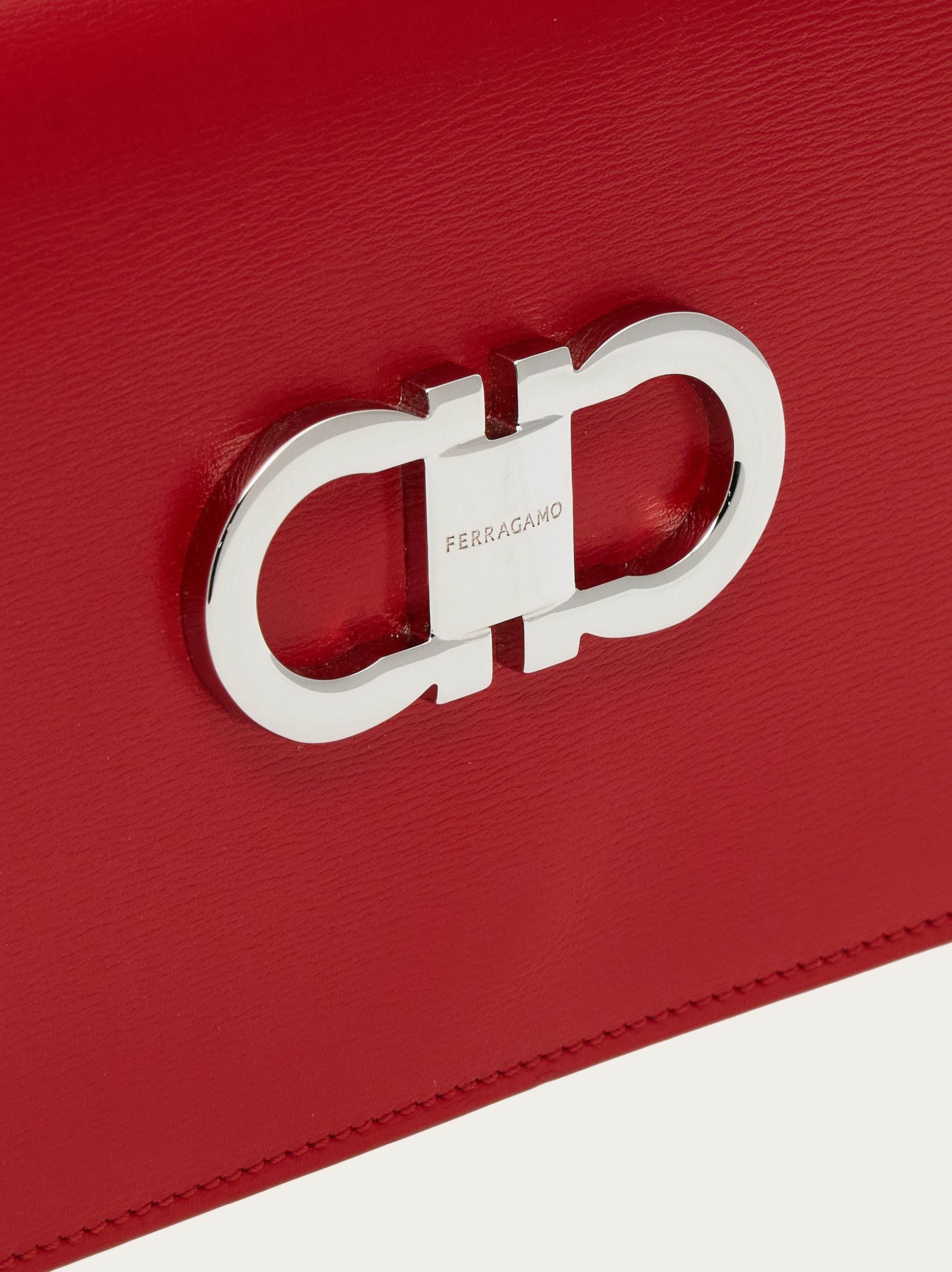 Ferragamo Double Gancini Mini-bag In Red