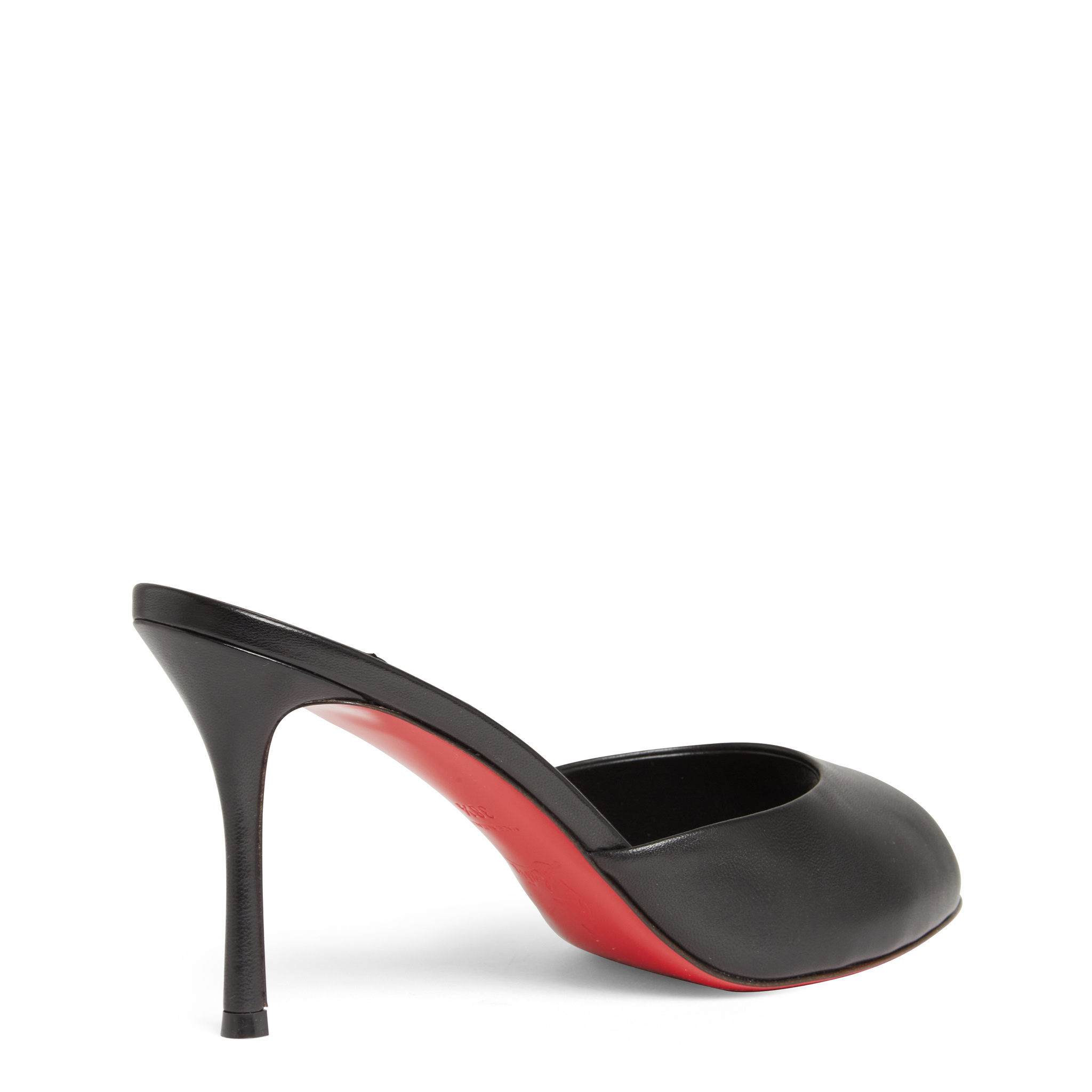 Christian Louboutin Open Toe High Heel Slippers In Black