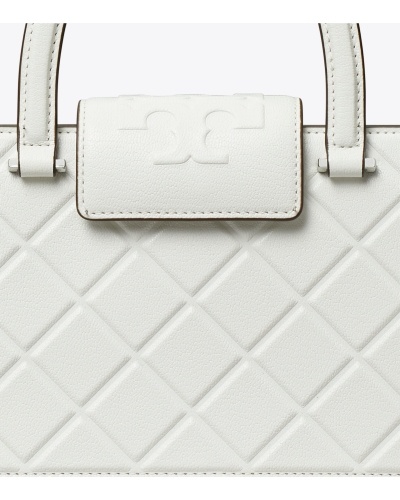 Tory Burch Fleming Eastwest Shopper Handbag In White