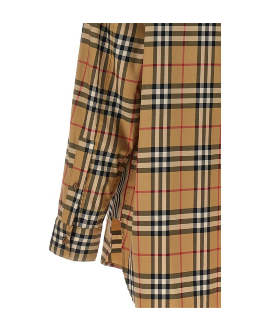 Burberry Ladies Vintage Check Stretch Cotton Button-down Collar Shirt In Brown