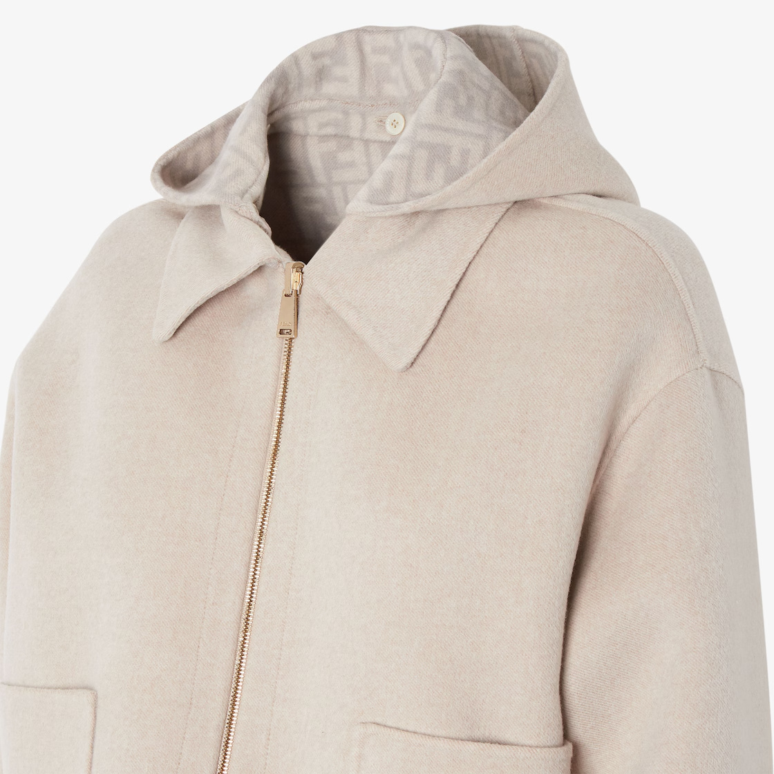 Fendi Beige Double-sided Wool Jacket In Neutral
