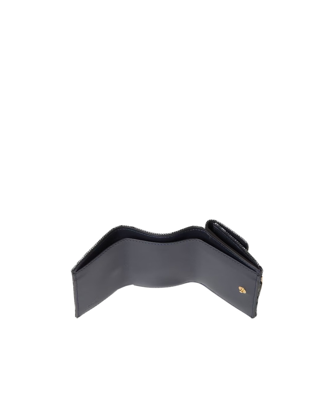 Fendi Micro Trifold Purse Textured Finish In Black