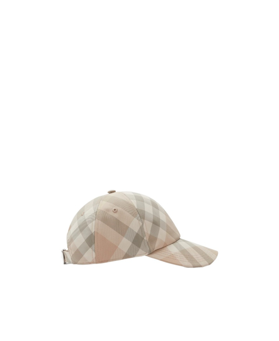 Burberry Check-pattern Eyelet-detailing Cap In Nude