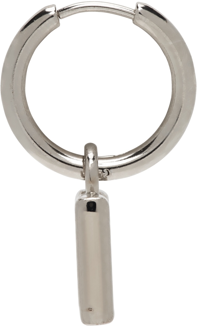 Dolce & Gabbana Silver Logo Earrings In Gray