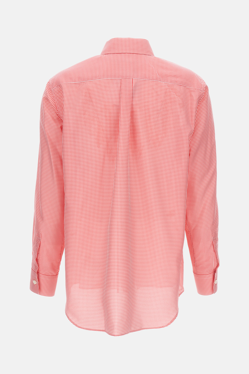 Comme Des Garçons Checked Long-sleeve Shirt In Pink