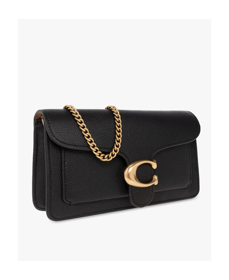 Coach Chain Strap Textured Shoulder Bag In Black