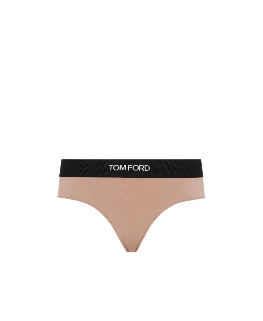 Tom Ford Signature Logo Waistband Briefs In Nude