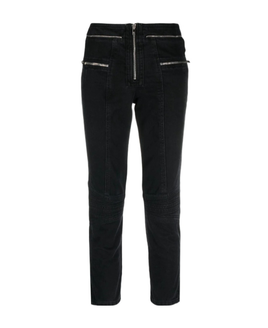 Isabel Marant Zip-embellished Cropped Jeans In Black