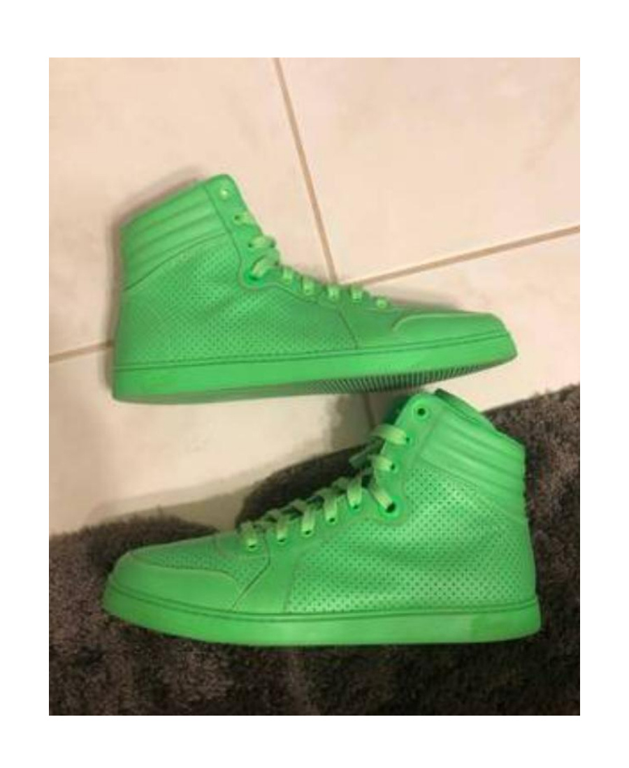 Gucci Logo Details High-top Casual Sneakers In Green