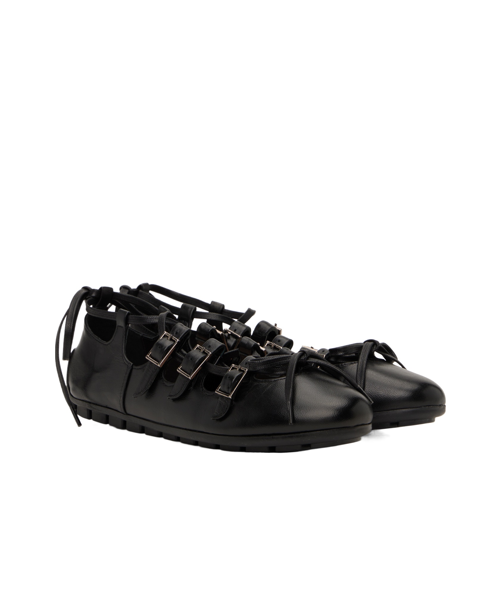 Simone Rocha Ghillie Ballerina Shoes In Black