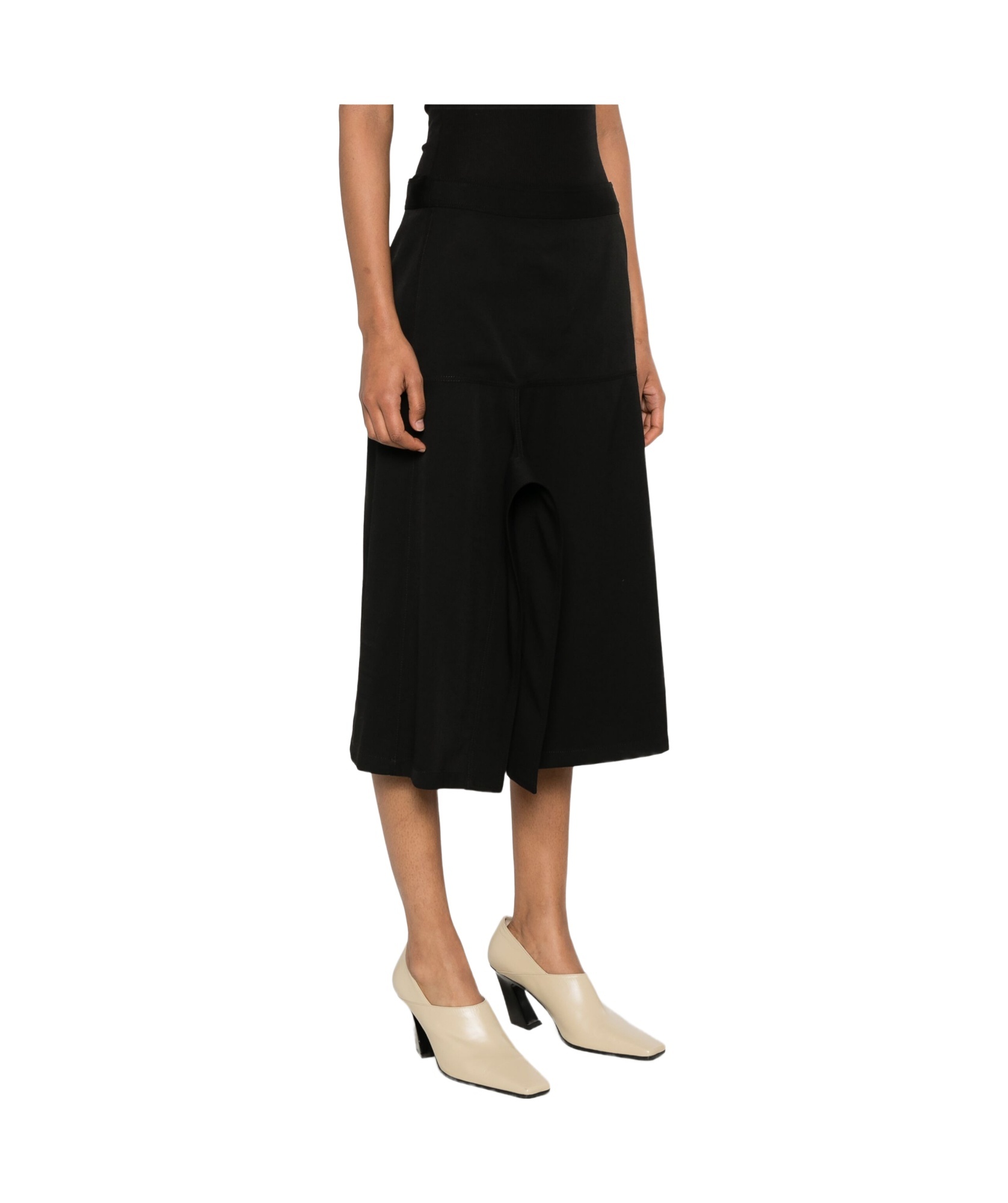 Lemaire Asymmetric Midi Skirt In Black