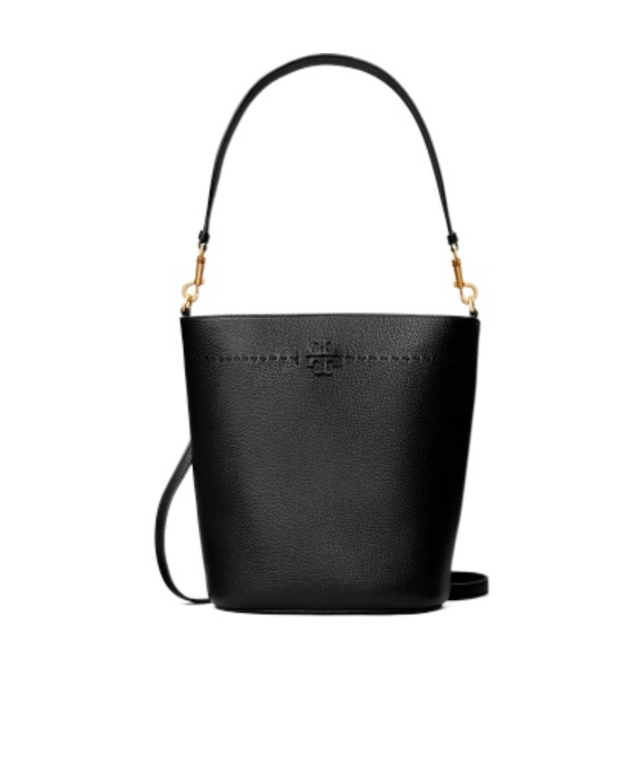 TORY BURCH MCGRAW EMBOSSED-LOGO BUCKET BAG