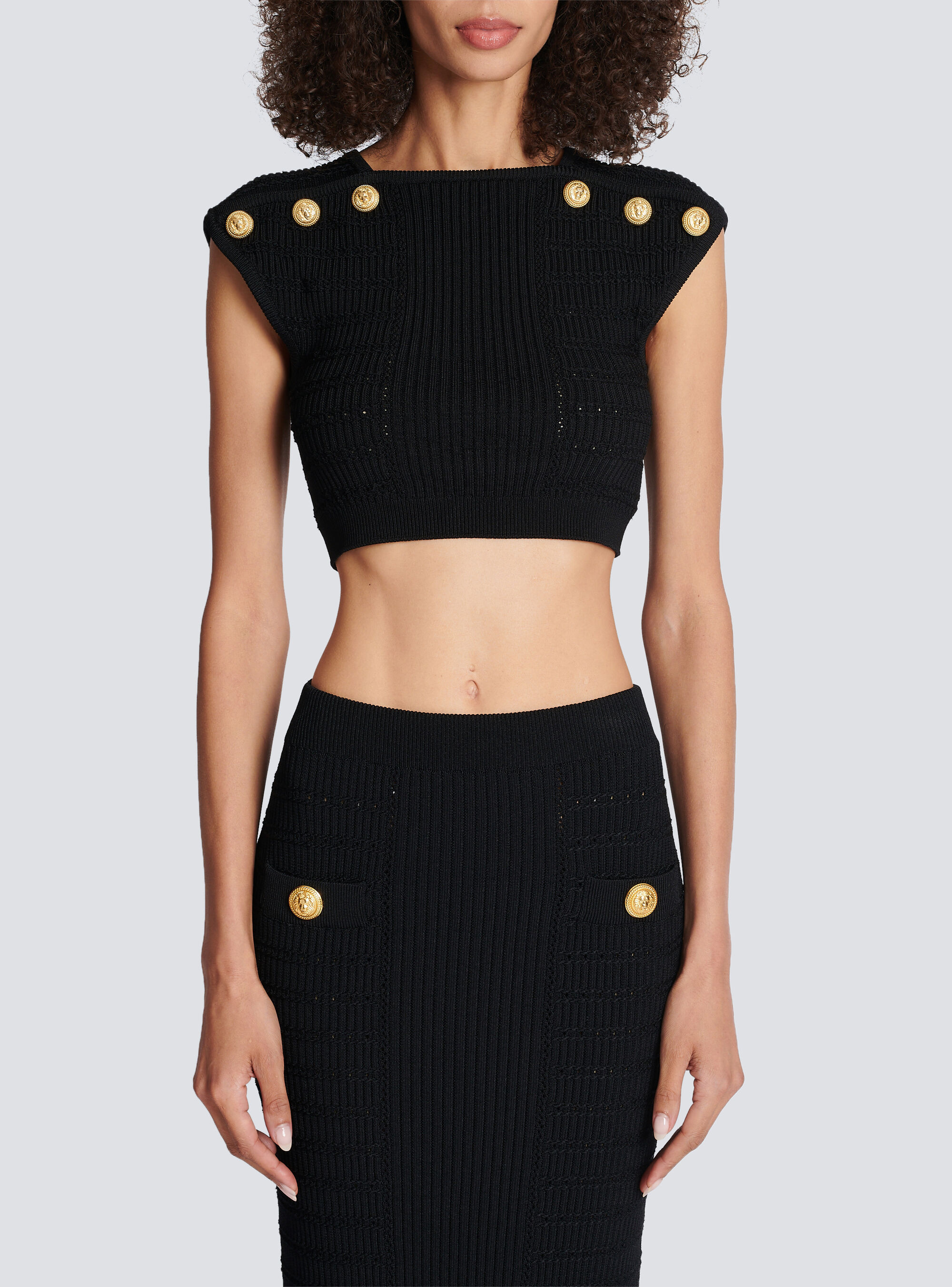 BALMAIN KNIT CROP TOP