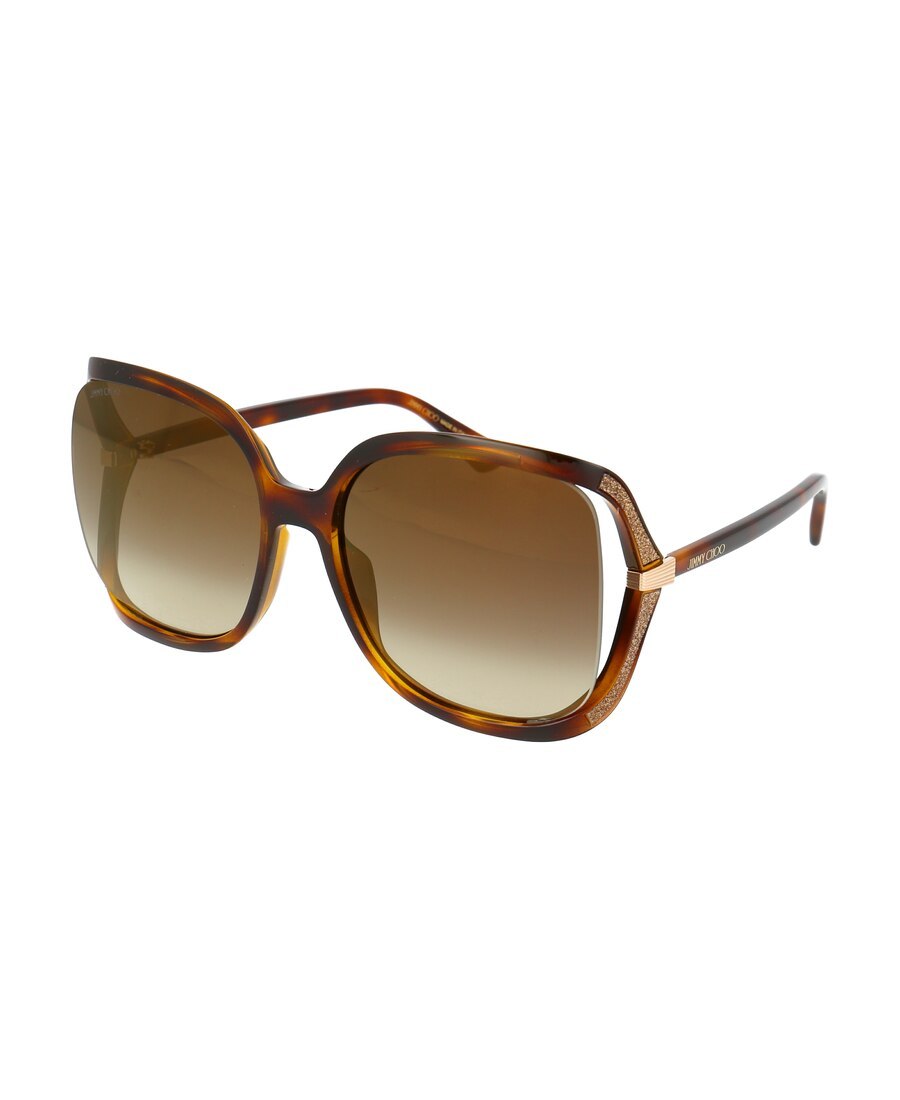 Jimmy Choo Logo Full-frame Sunglasses In Brown