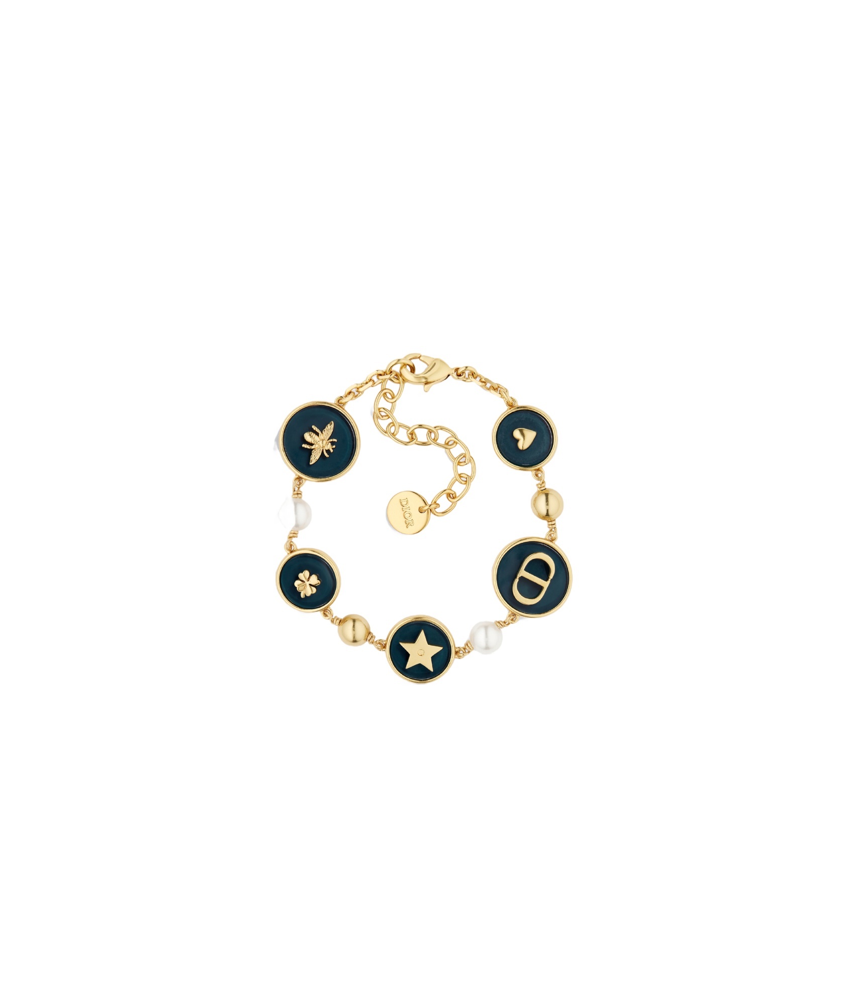Dior Women D-luck Metal Bracelet With Gold Finishes In Yellow
