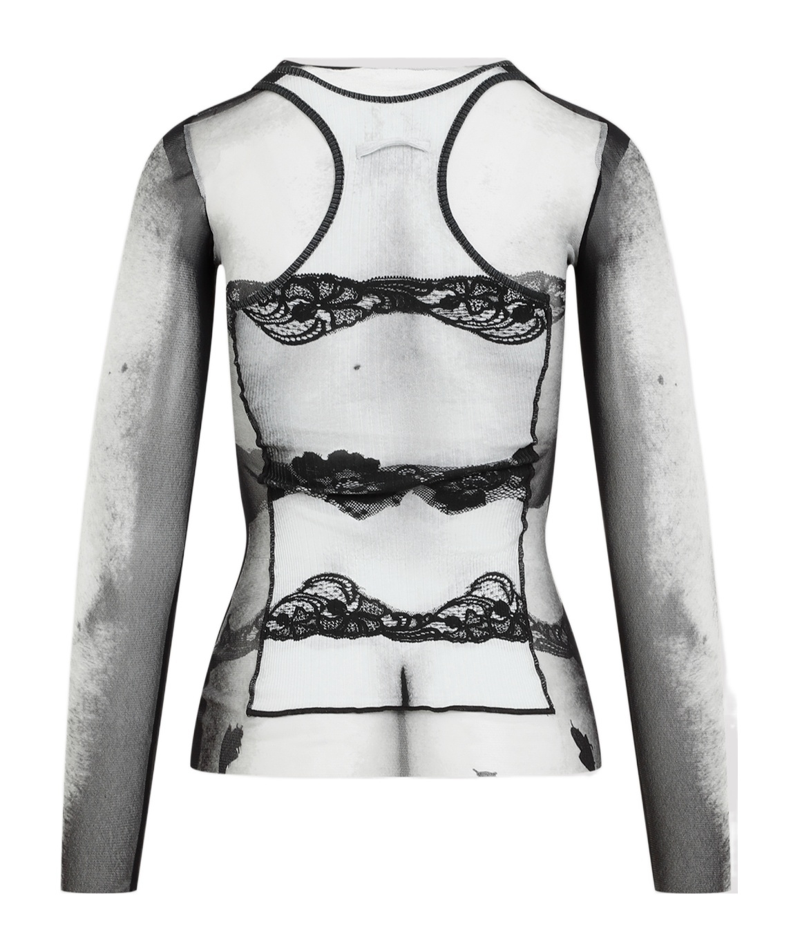 Jean Paul Gaultier Body Lace Mariniere Top In Multi