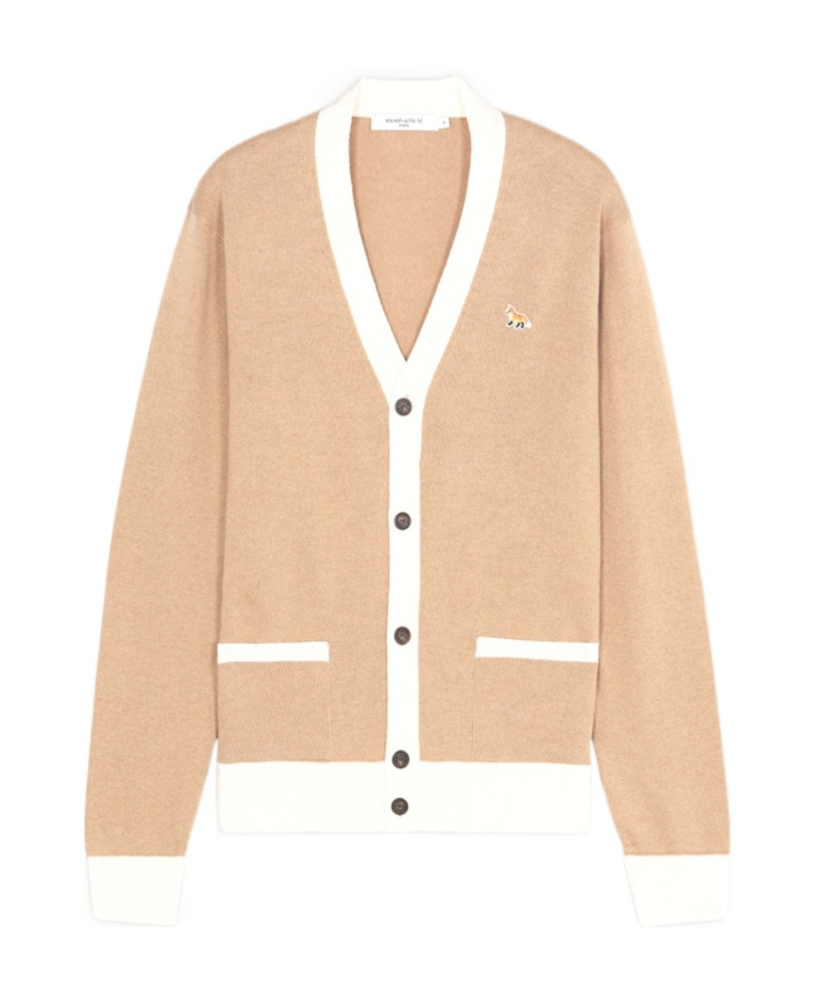 MAISON KITSUNÉ BABY FOX PATCH V-NECK CARDIGAN 