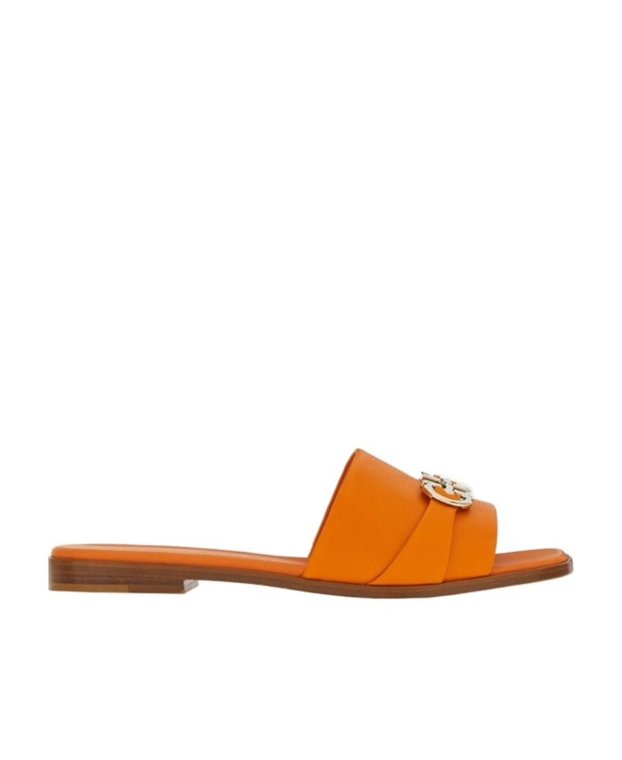 Ferragamo Gancini Slide In Orange