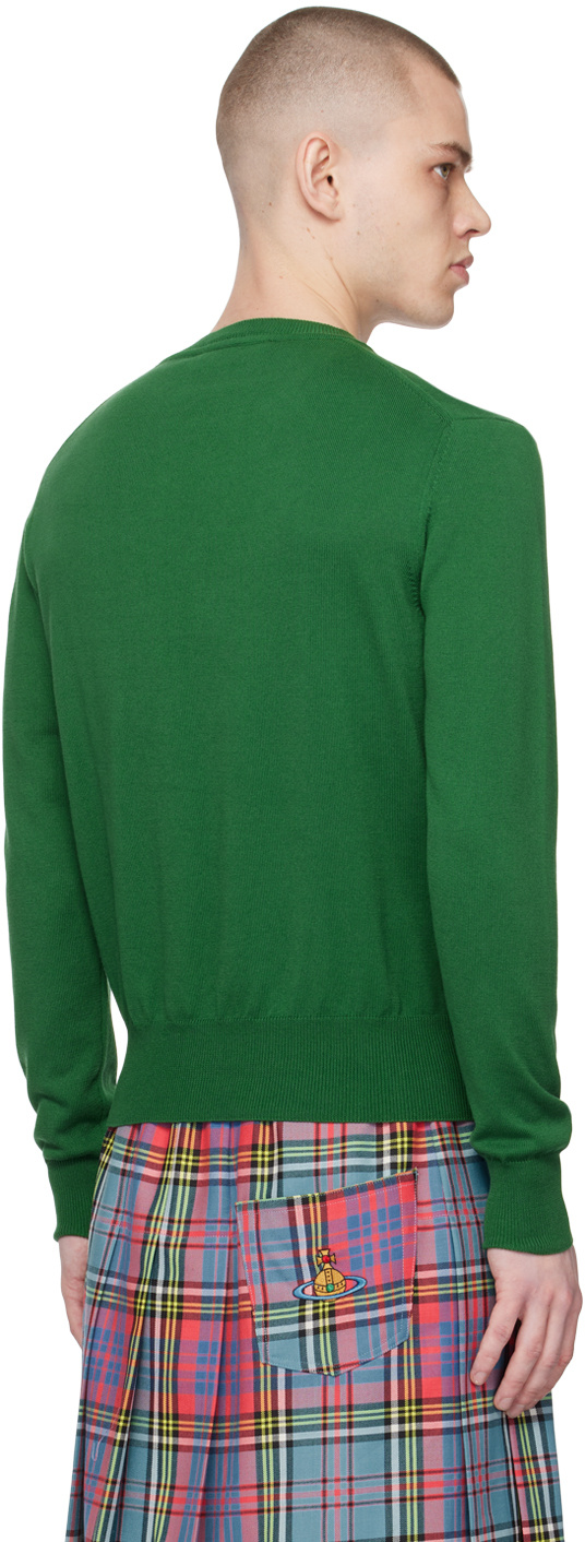 Vivienne Westwood Embroidered Orb Crew Neck Sweater In Green