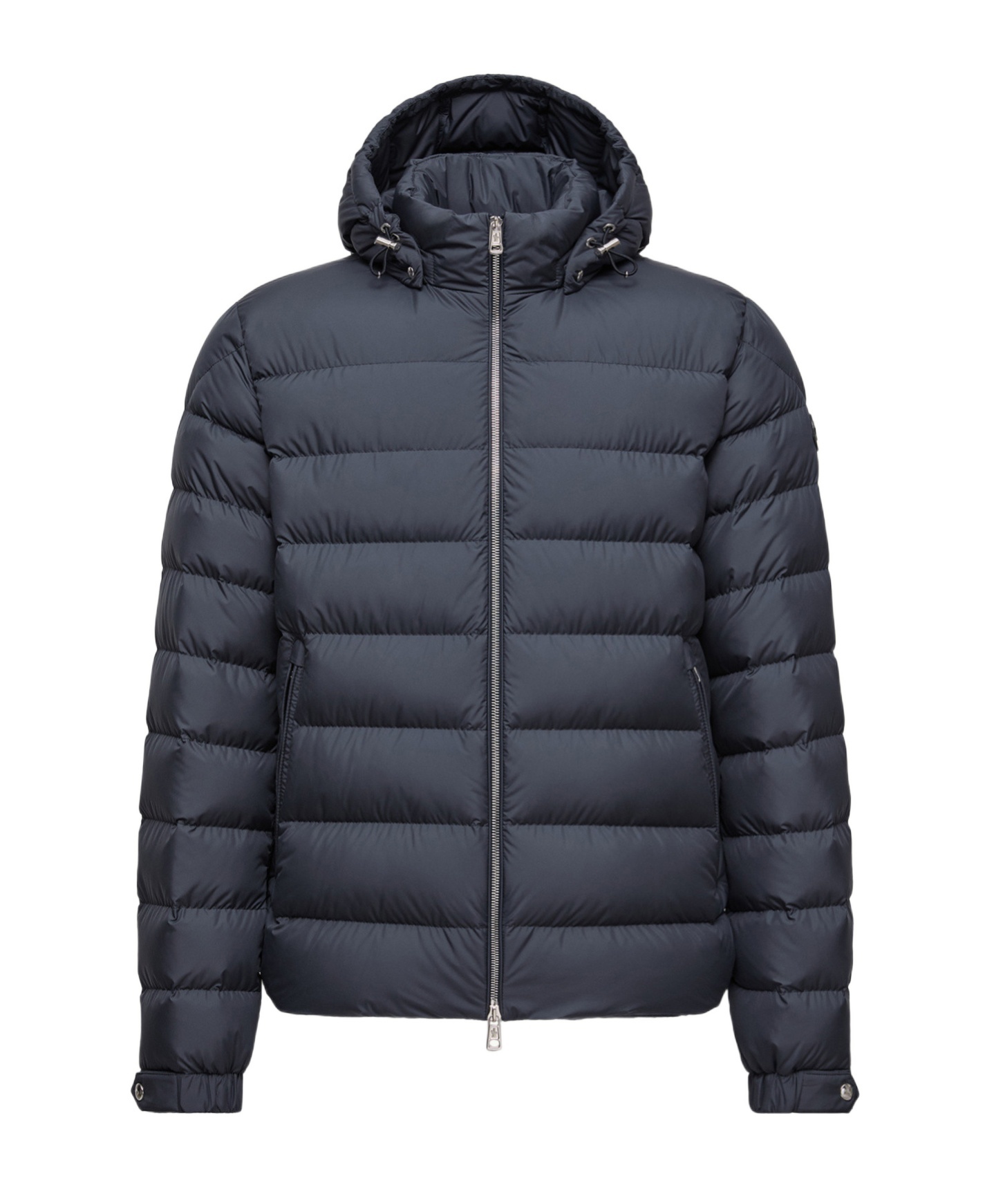 Moncler Montbrocq Hooded Short Down Jacket In Blue