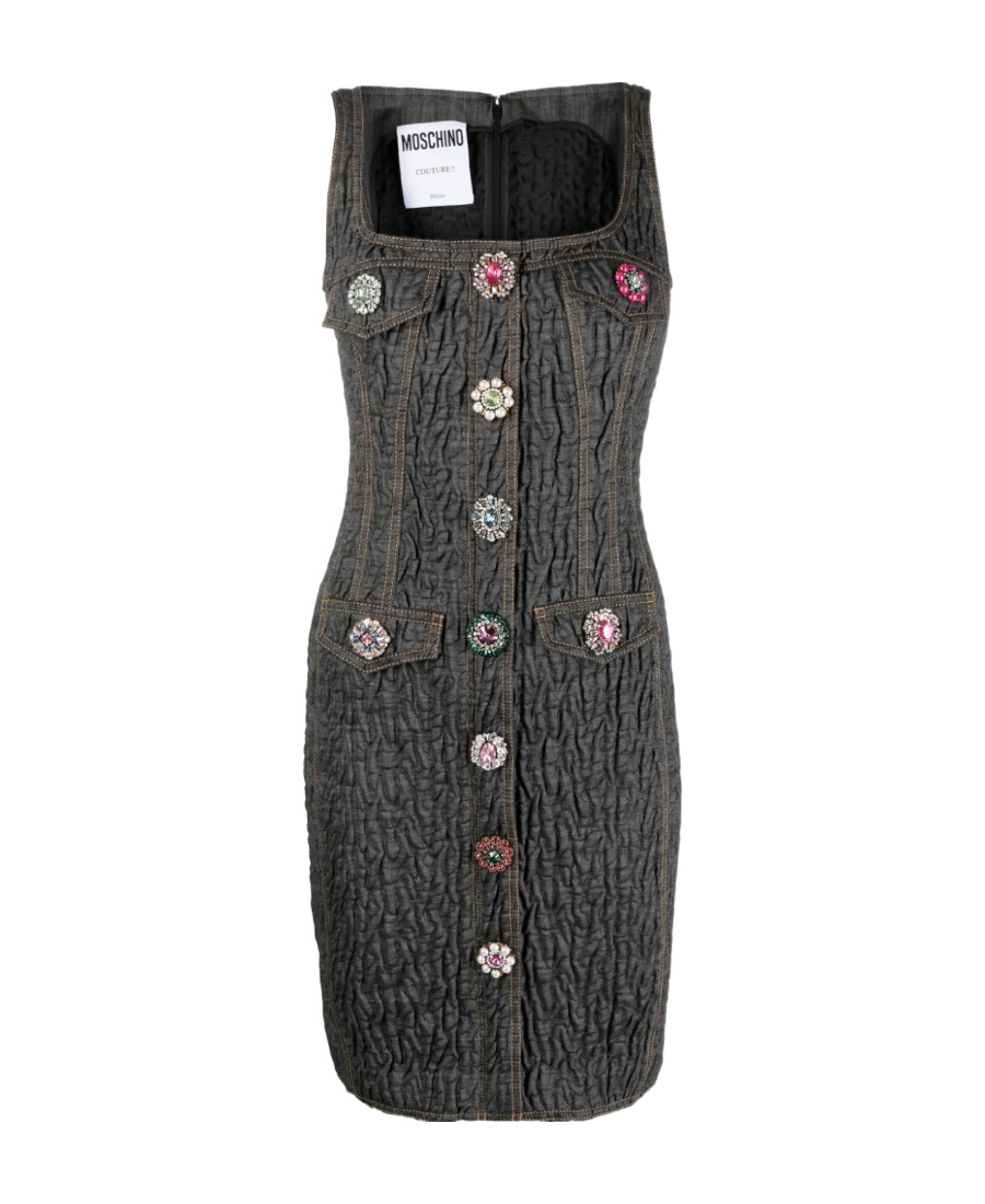 Moschino Women's Sleeveless Quilted & Bead-embellished Dress In Black