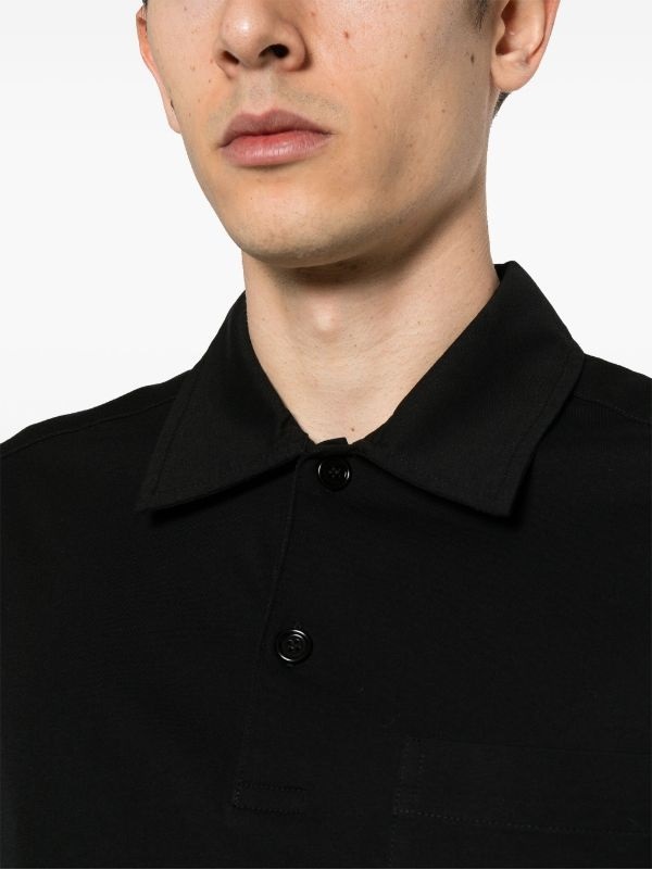 Dries Van Noten Short-sleeved Polo Shirt In Black