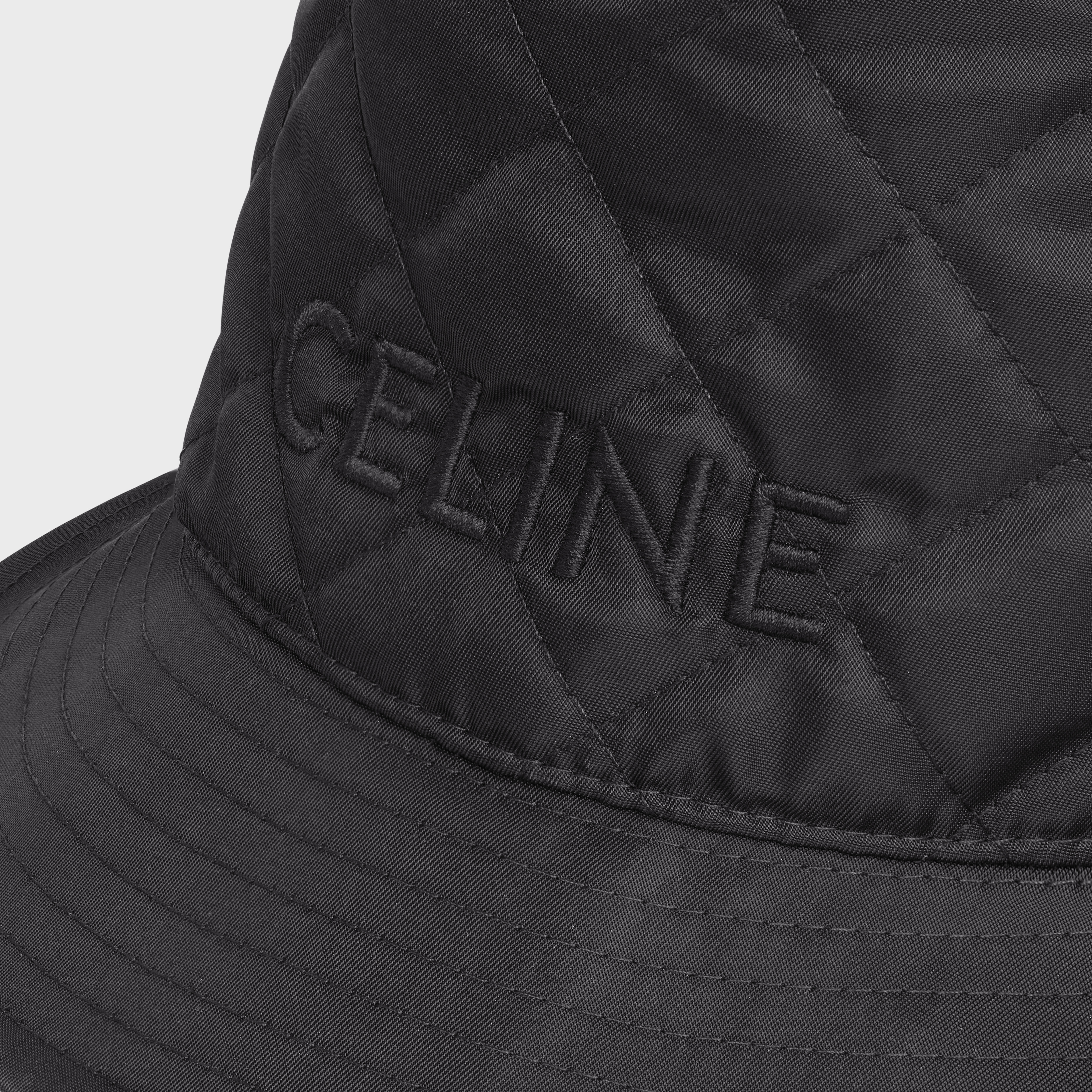 Celine Bucket Hat In Lightweight Nylon In Black