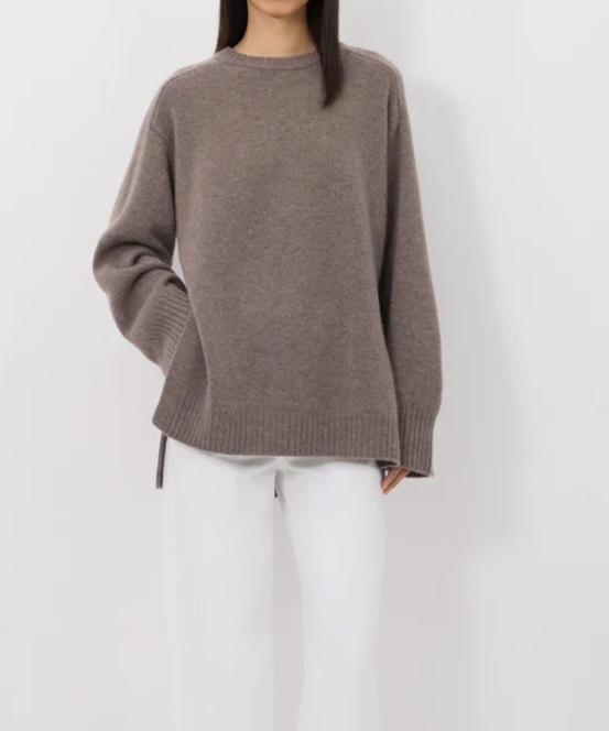 Loulou Studio Crew Neck Sweater In Brown