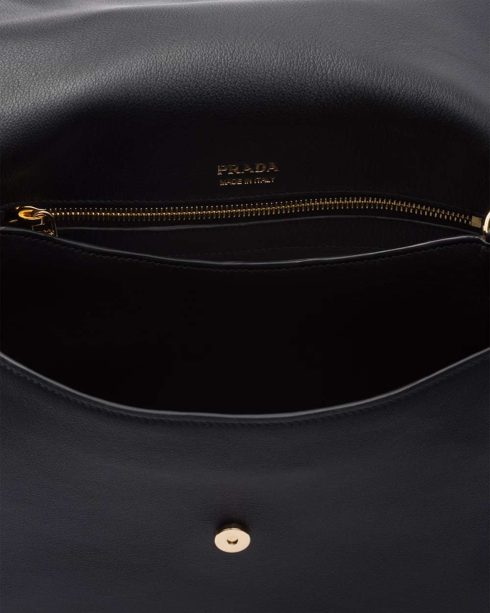 Prada Medium Leather Shoulder Bag In Black