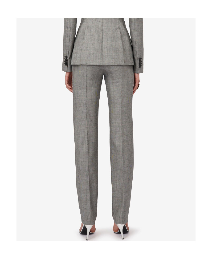 Alexander Mcqueen Karierte Hose Mit Hohem Bund In Gray