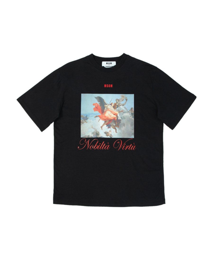 Msgm Printed Short-sleeved T-shirt In Black