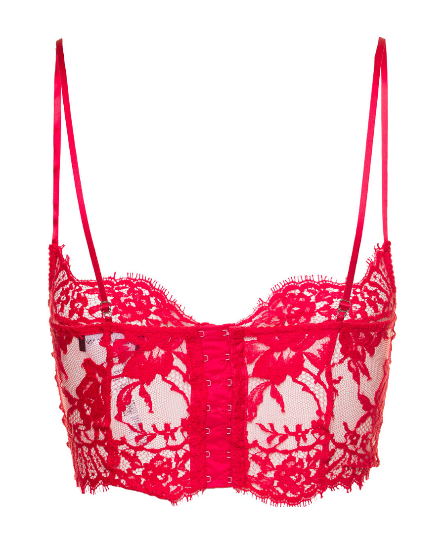 Dolce & Gabbana Lace Bralette Top In Red