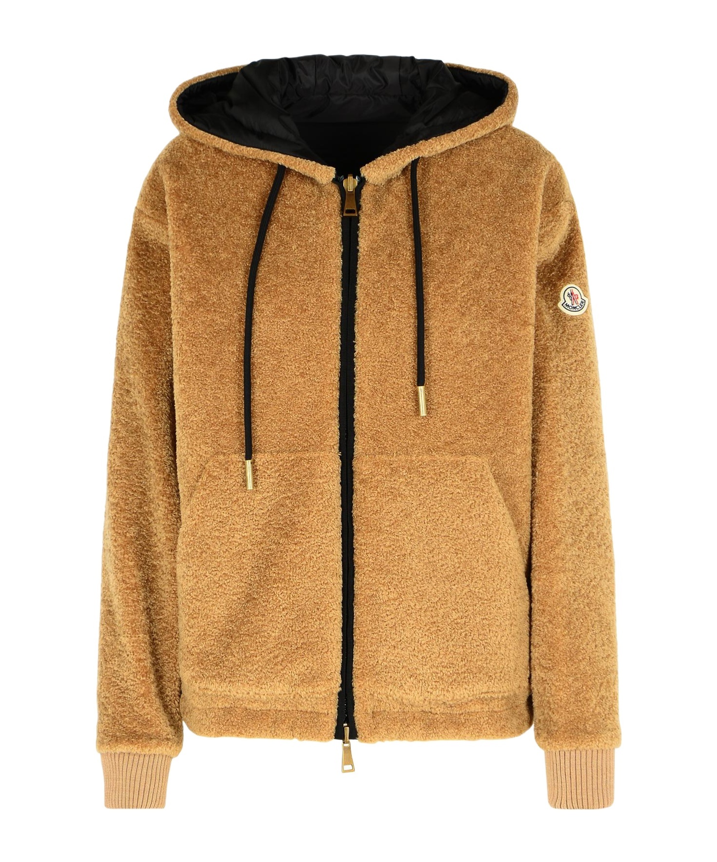 Moncler Long-sleeved Hooded Casual Jacket In Brown