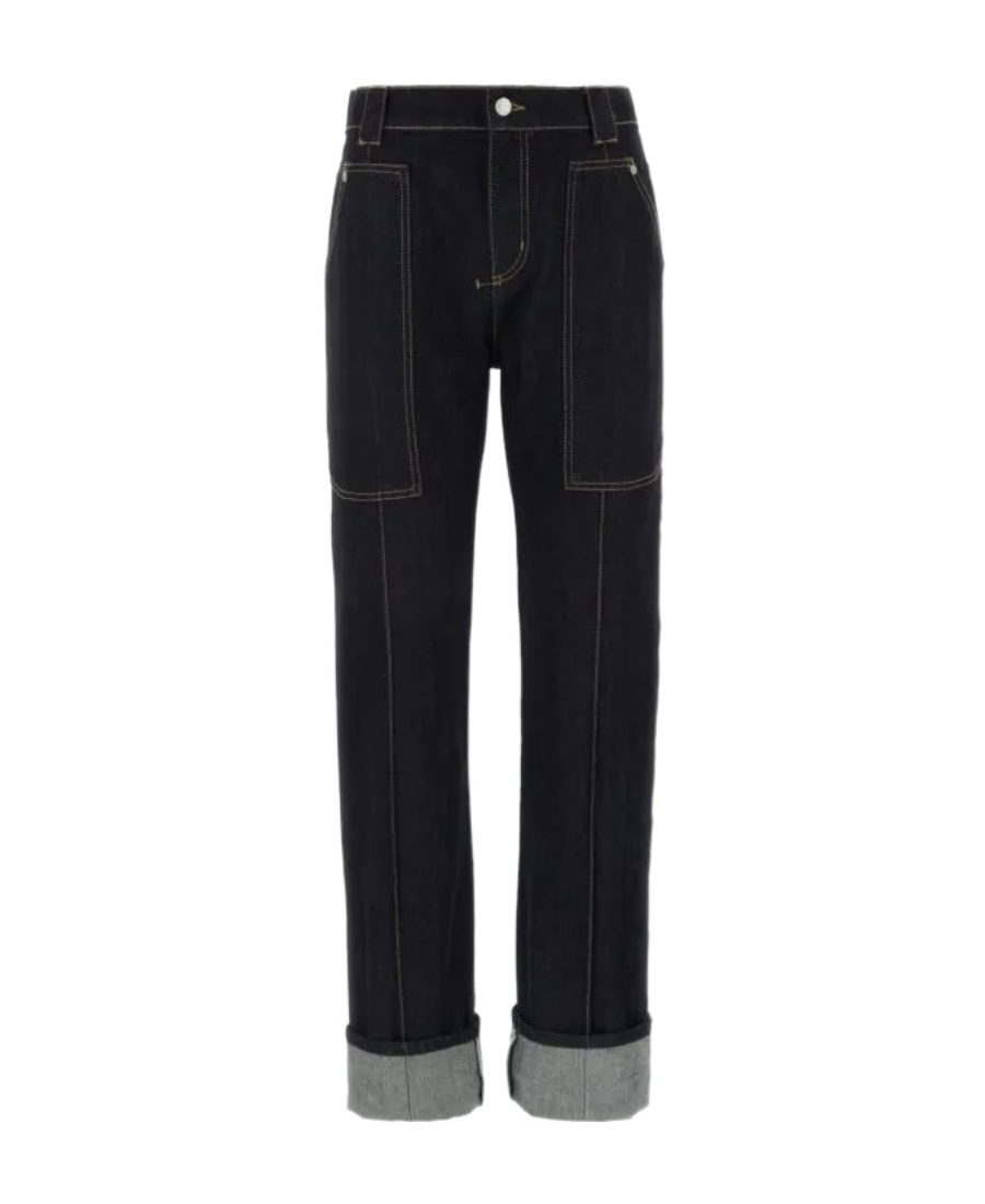 Alexander Mcqueen Dark Blue Denim Jeans In Blue