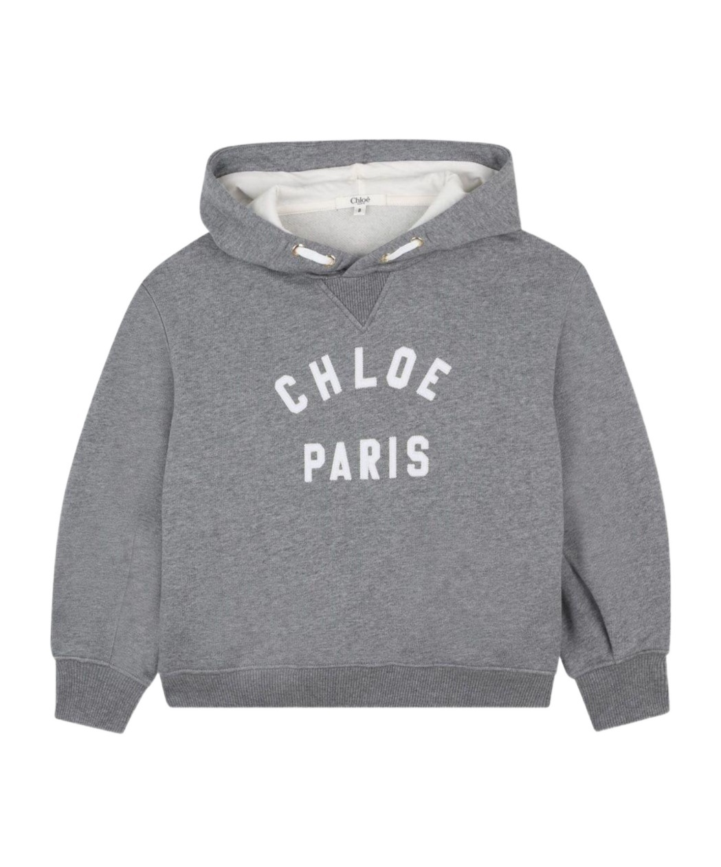 Chloé Logo-print Hoodie In Gray