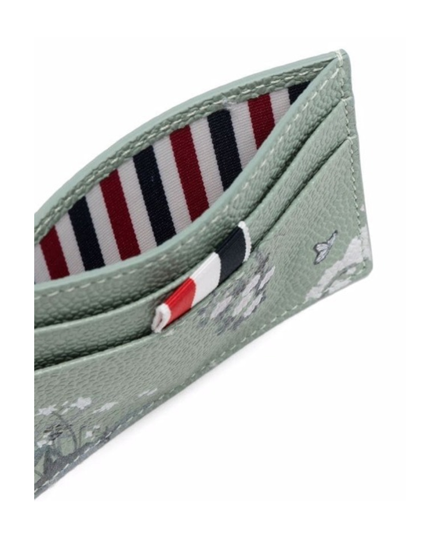 Thom Browne Floral-print Cardholder In Gray