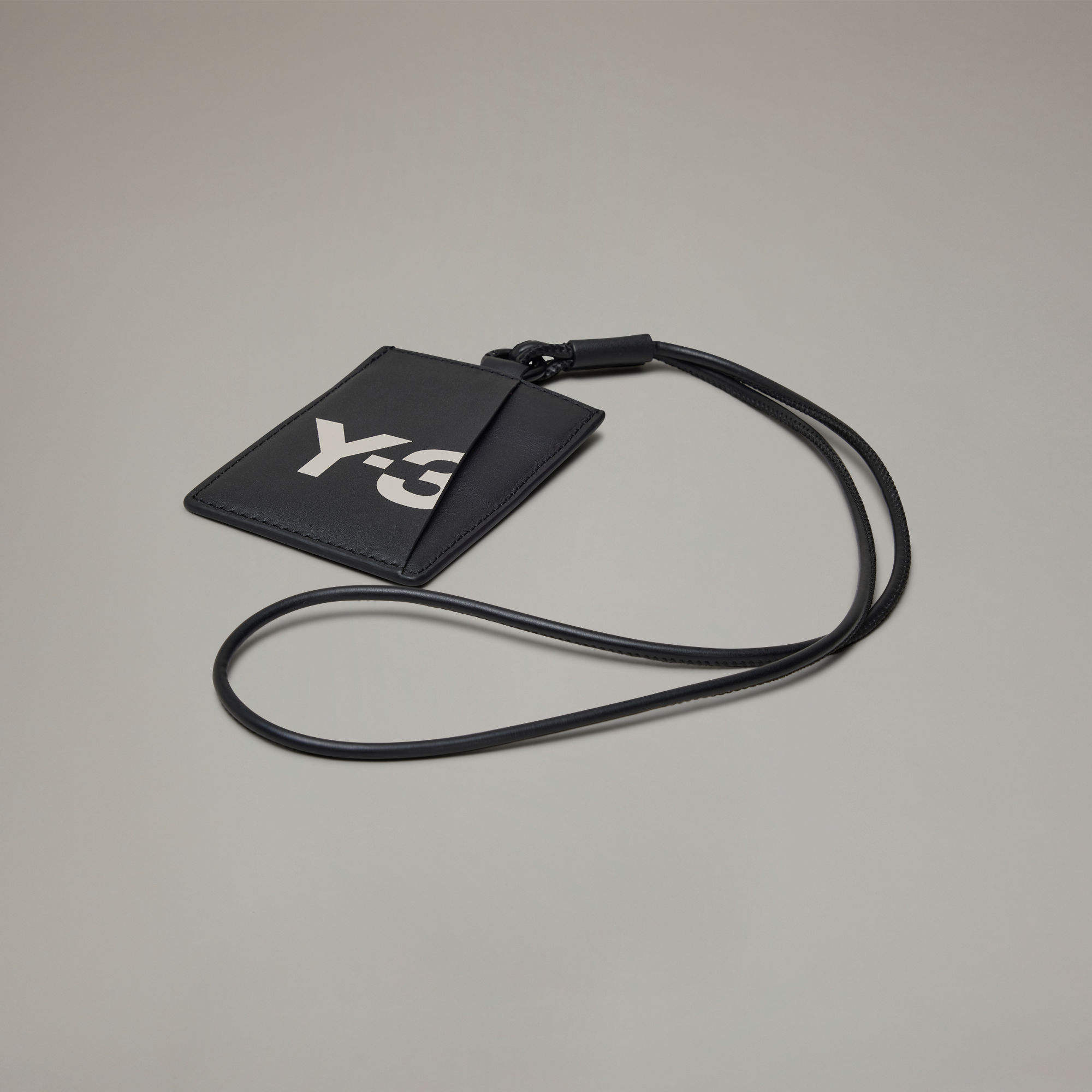Y-3 Printed Leather Card Holder In Black