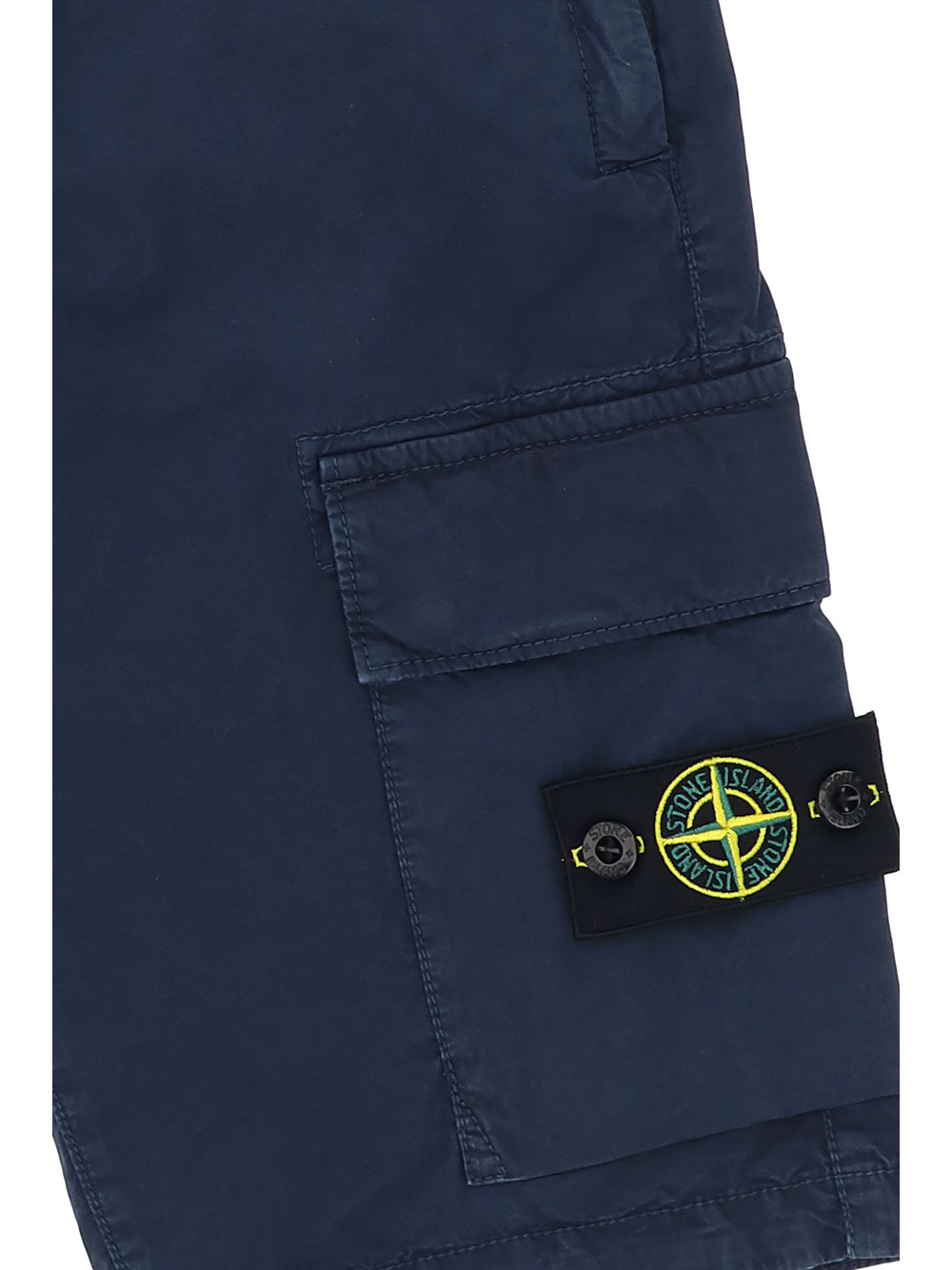 Stone Island Side Logo-patch Bermuda Shorts In Blue