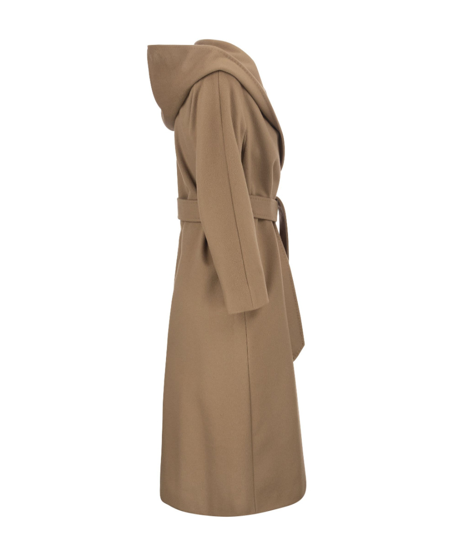 Max Mara Long-sleeved Lace-up Coat In Brown