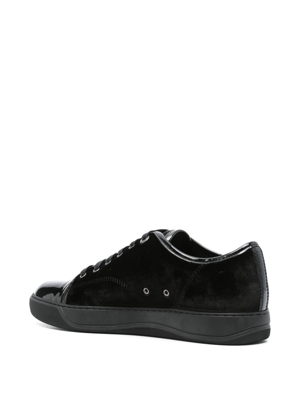 Lanvin Dbb1 Panelled Leather Low-top Sneakers In Black