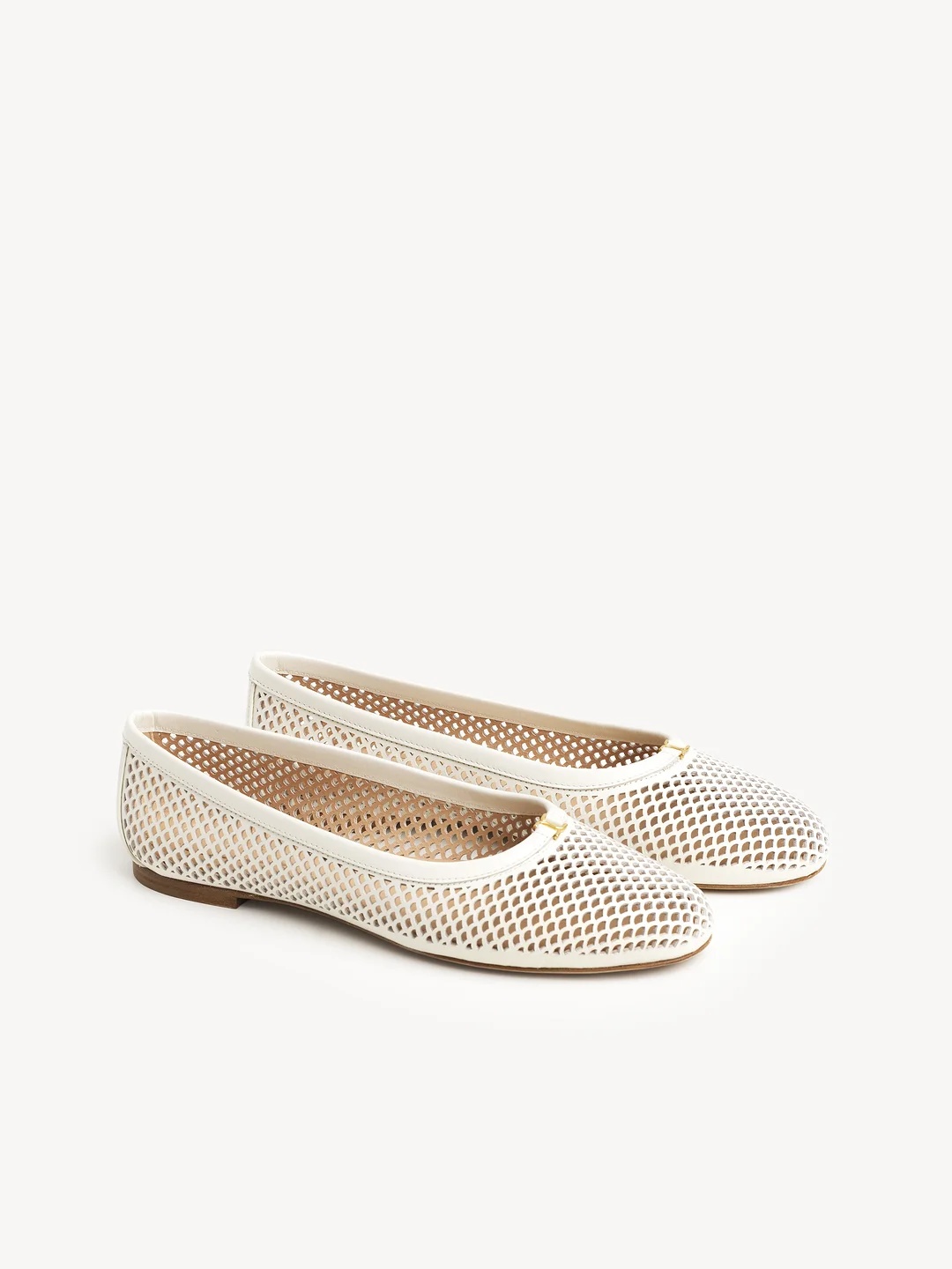 Chloé Off-white Marcie Ballerina Flats In White