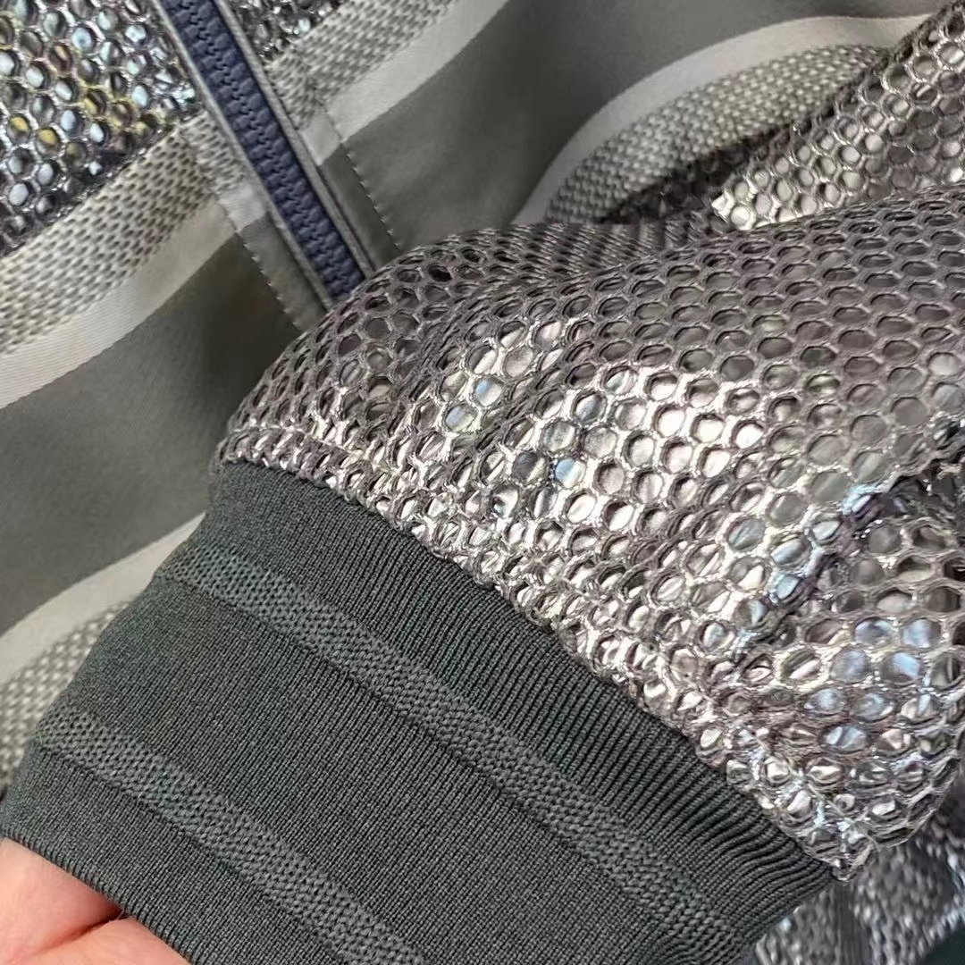 Shop Dior Grid Baseball Jacket In Gray