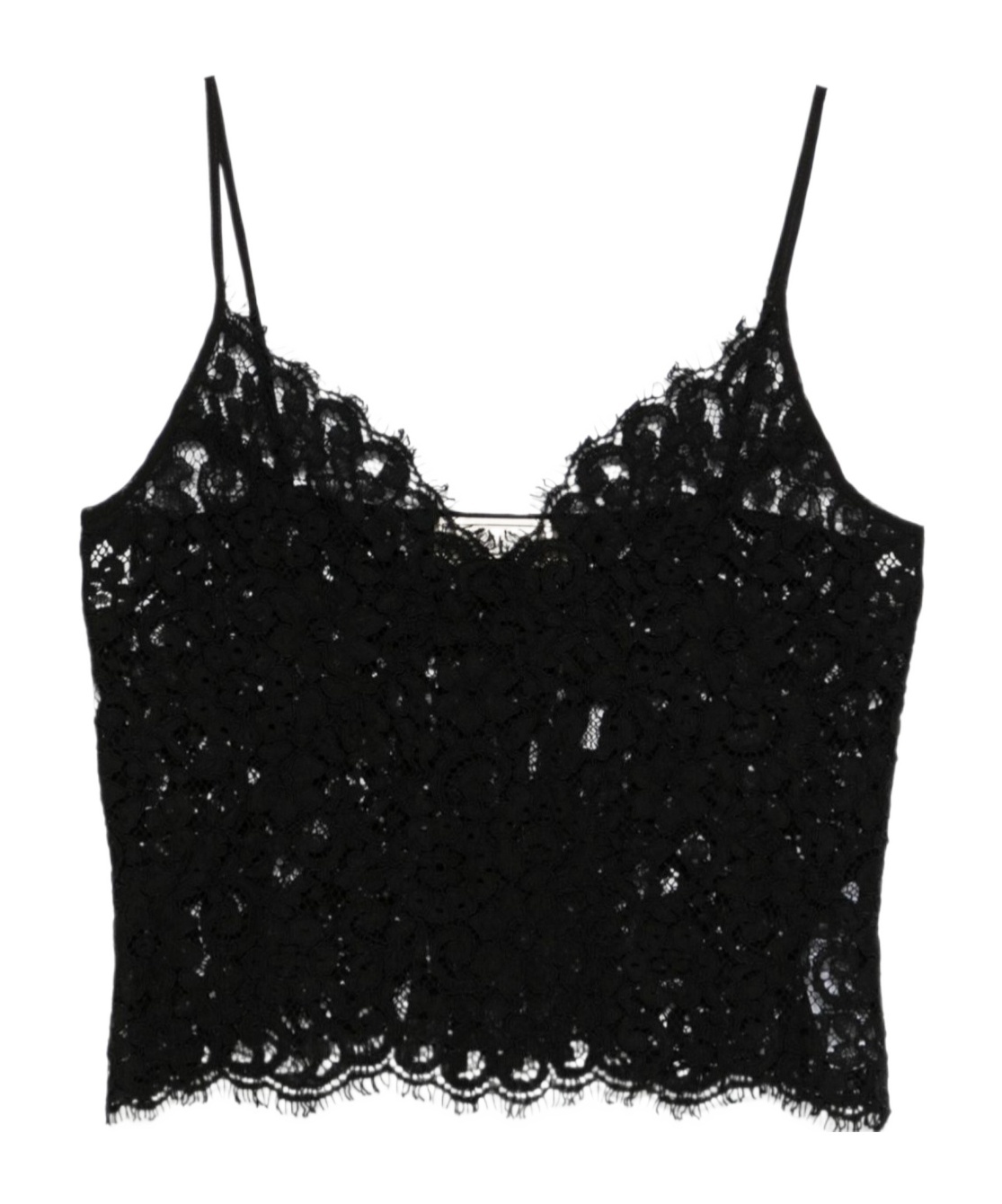 Blumarine Floral-lace Tank Top In Black