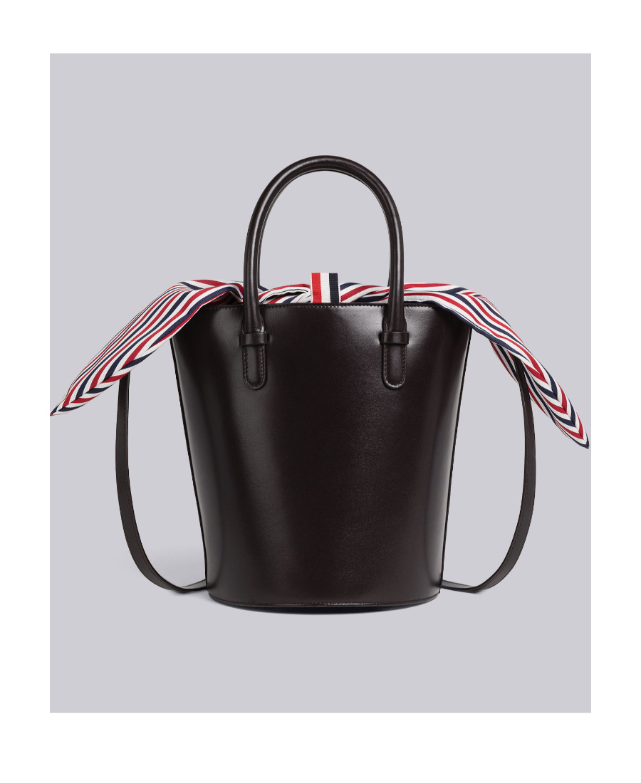 THOM BROWNE RWB-STRIPE BUCKET BAG