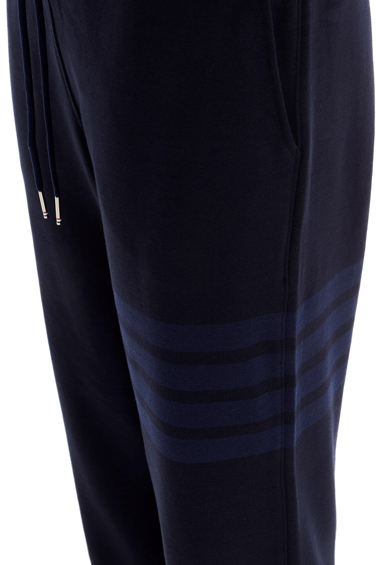 Thom Browne Tonal 4 Bar Loopback Track Pants In Blue