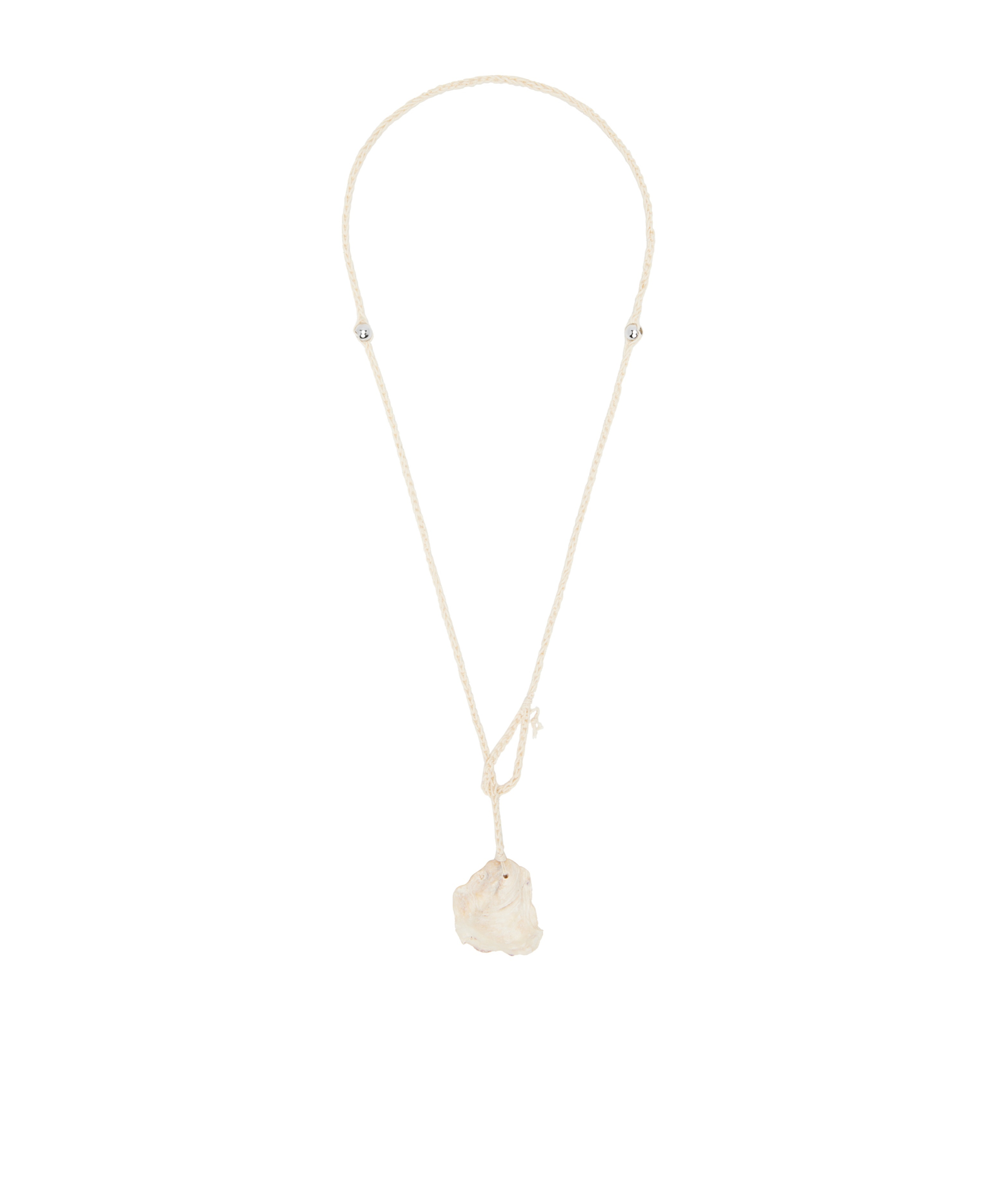 Our Legacy Beige Crochet Catch Necklace In White