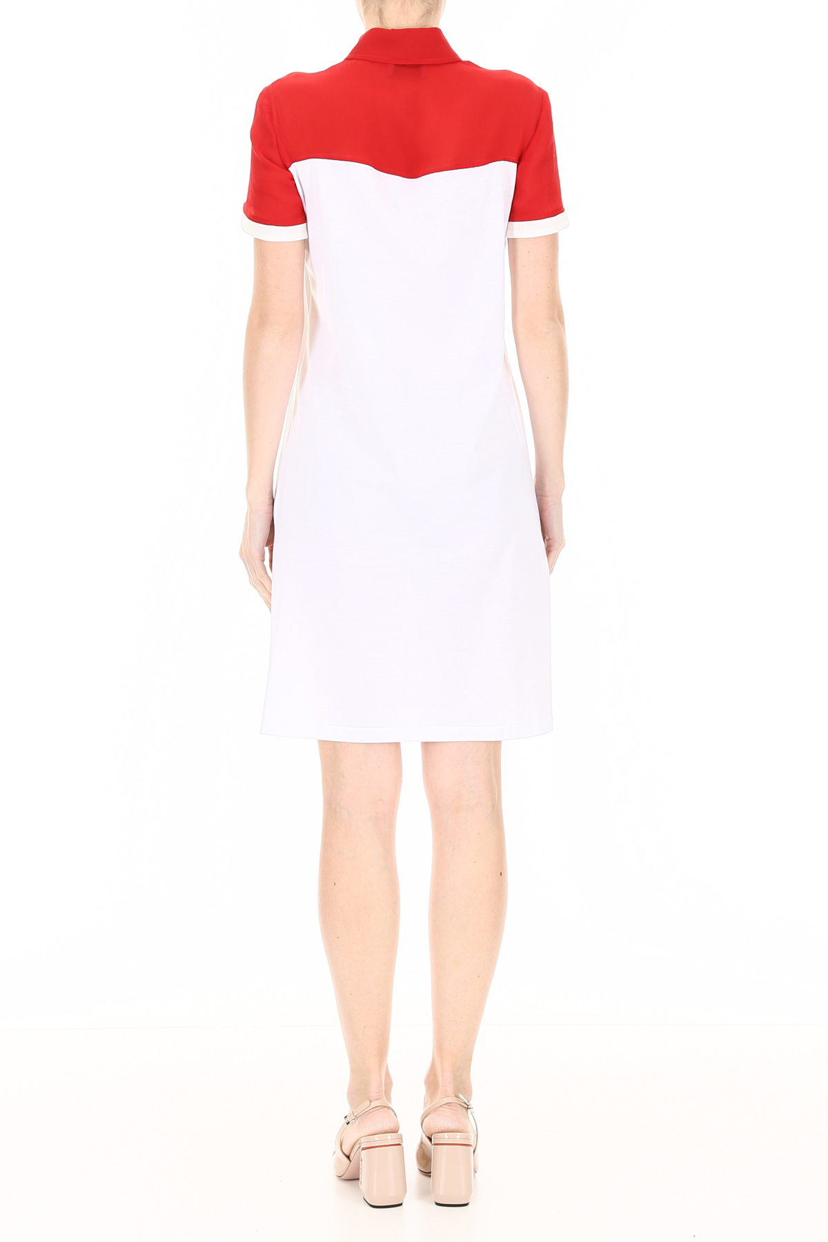 Prada Logo Short-sleeved Dress In White