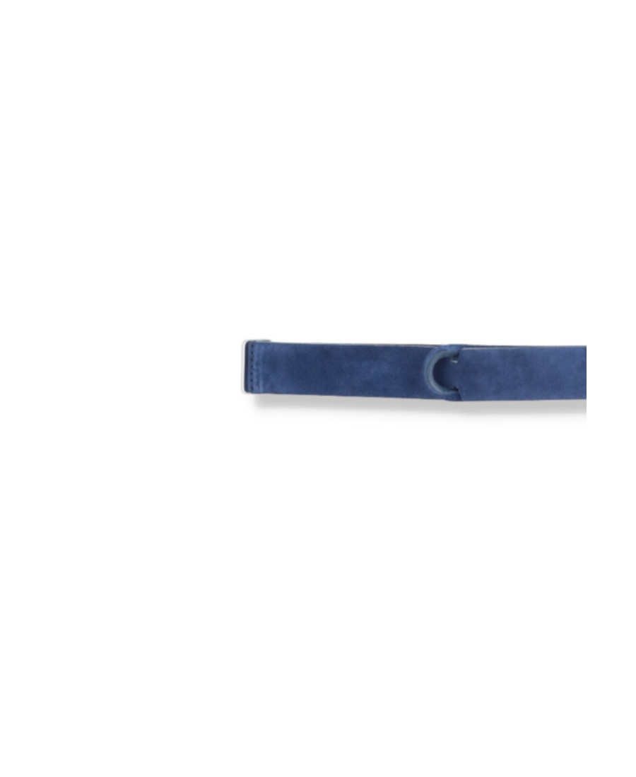 Orciani Double Buckle Ring Thin Belt In Blue