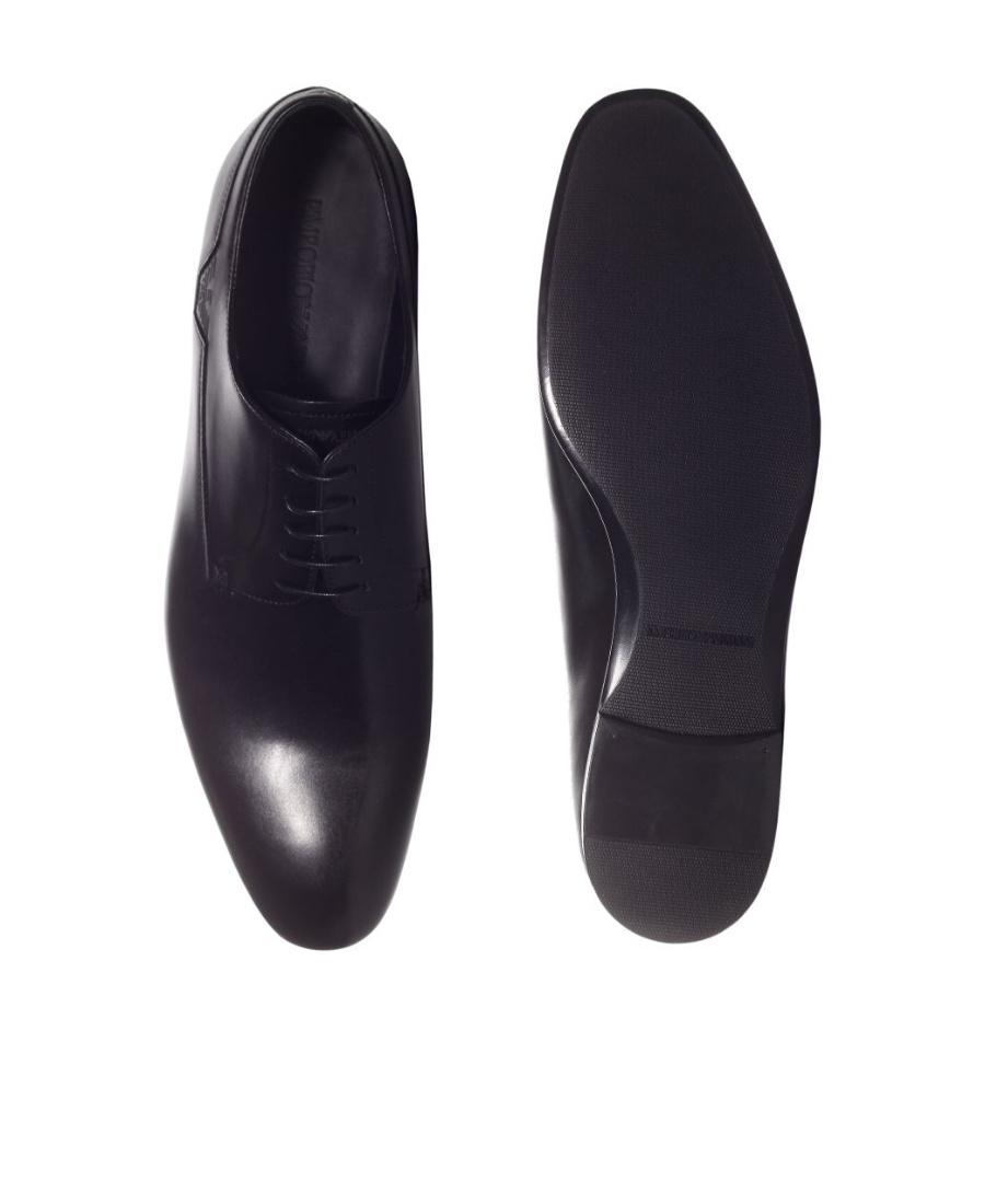 Emporio Armani Tie Business Casual Shoes In Black